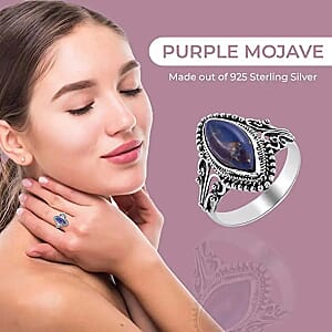 Bali Mojave Purple Turquoise Ring in Sterling Silver 4.75 ctw (Size 10.0)