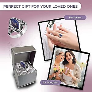 Bali Mojave Purple Turquoise Ring in Sterling Silver 4.75 ctw (Size 11.0)