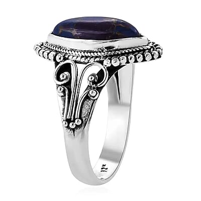 Bali Legacy Mojave Turquoise 4.75 ctw Solitaire Ring For Women in Sterling Silver, Boho Western Jewelry (Size 5)