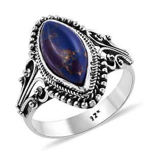 Bali Legacy Mojave Turquoise 4.75 ctw Solitaire Ring For Women in Sterling Silver, Boho Western Jewelry (Size 7)