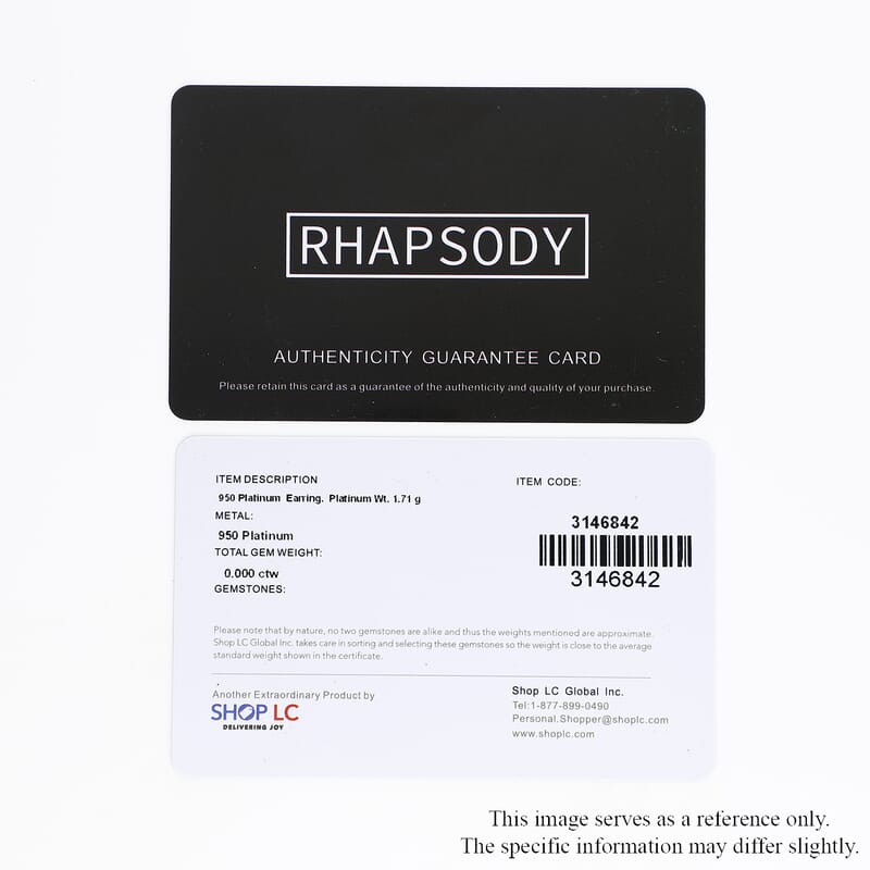 Rhapsody 950 Platinum Hoop Earrings 1.60 Grams