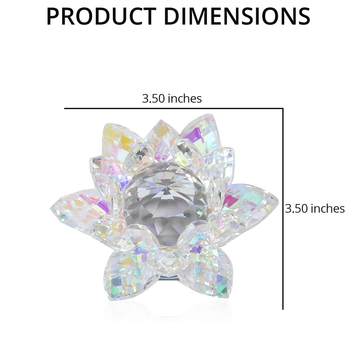 Aurora Borealis Crystal Lotus Flower with Rotating Base and Gift Box (3.5 in) image number 3