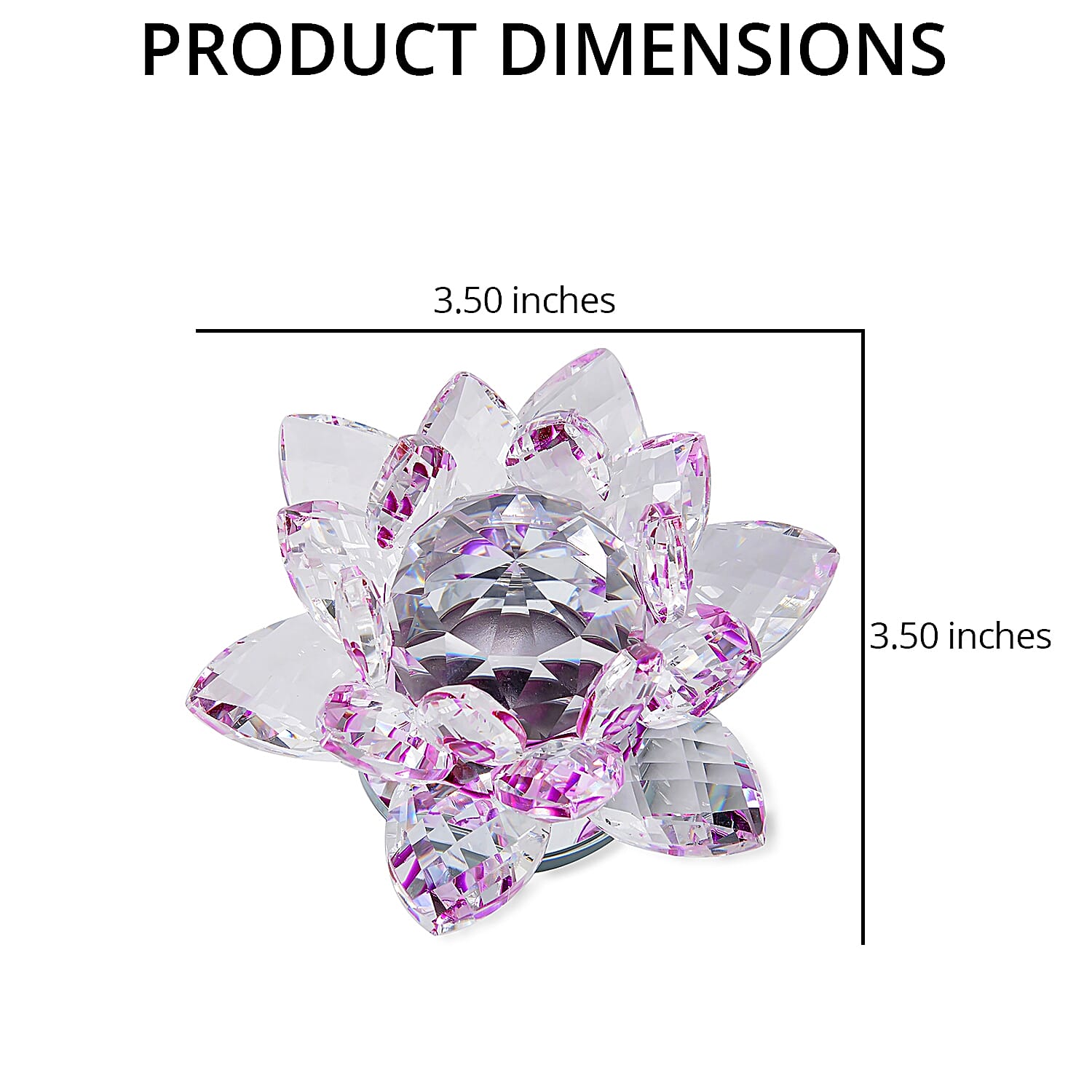 Purple Crystal Lotus Flower with Rotating Base and Gift Box , Flower Crystals , Decorative Crystal Room Decor , Crystal Decorations