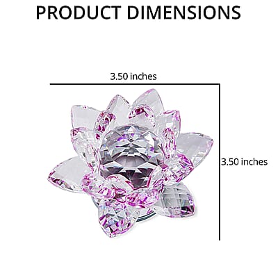 Purple Crystal Lotus Flower with Rotating Base and Gift Box , Flower Crystals , Decorative Crystal Room Decor , Crystal Decorations