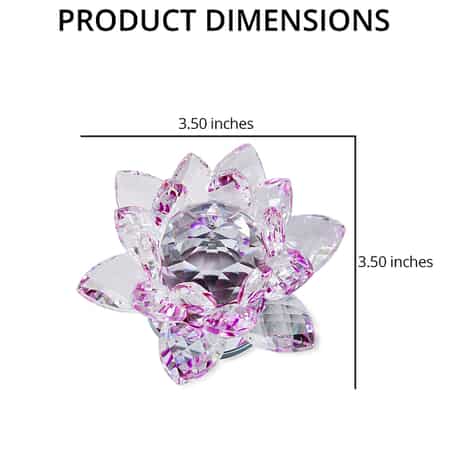 Purple Crystal Lotus Flower with Rotating Base and Gift Box , Flower Crystals , Decorative Crystal Room Decor , Crystal Decorations image number 3