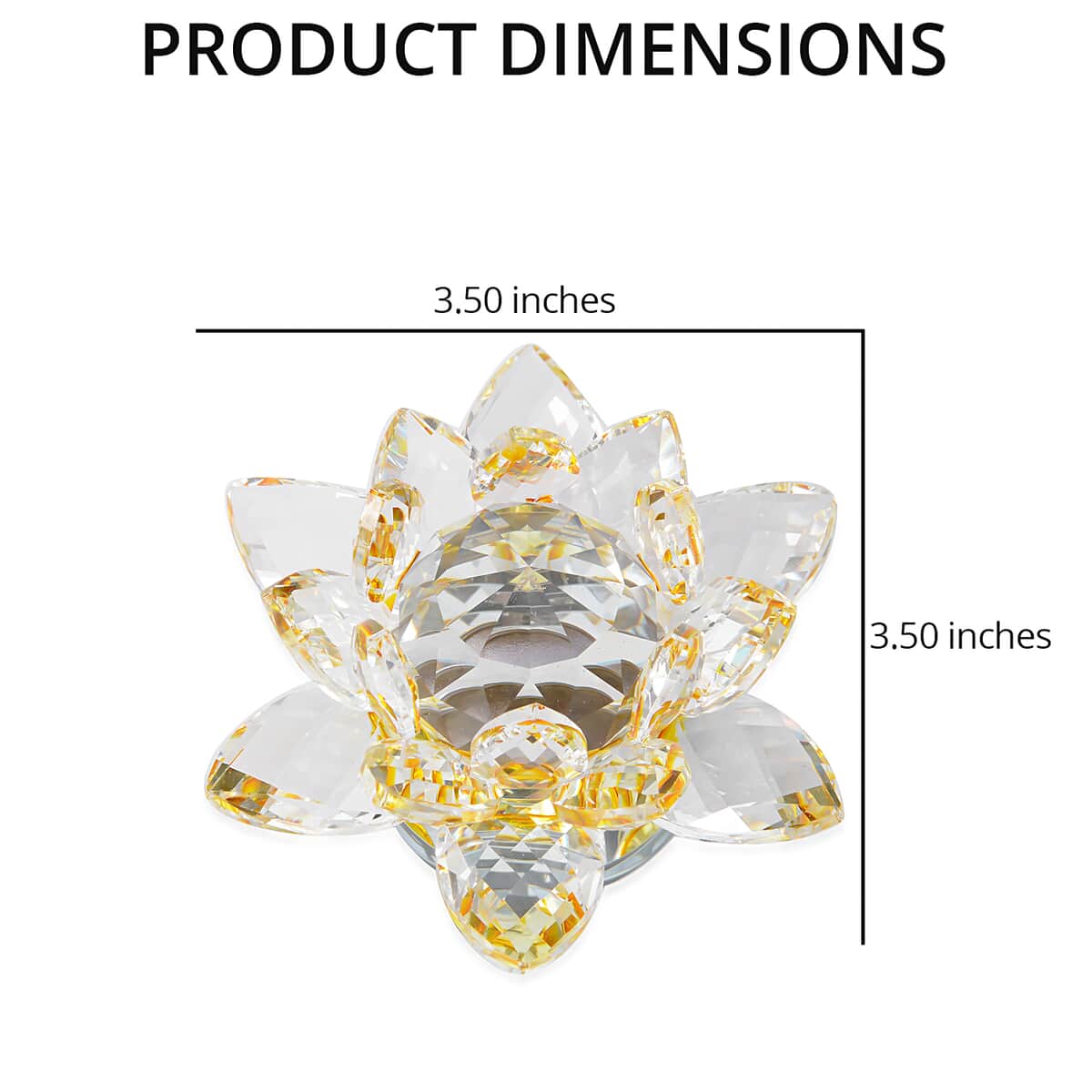 Yellow Crystal Lotus Flower with Rotating Base and Gift Box , Flower Crystals , Decorative Crystal Room Decor , Crystal Decorations image number 3