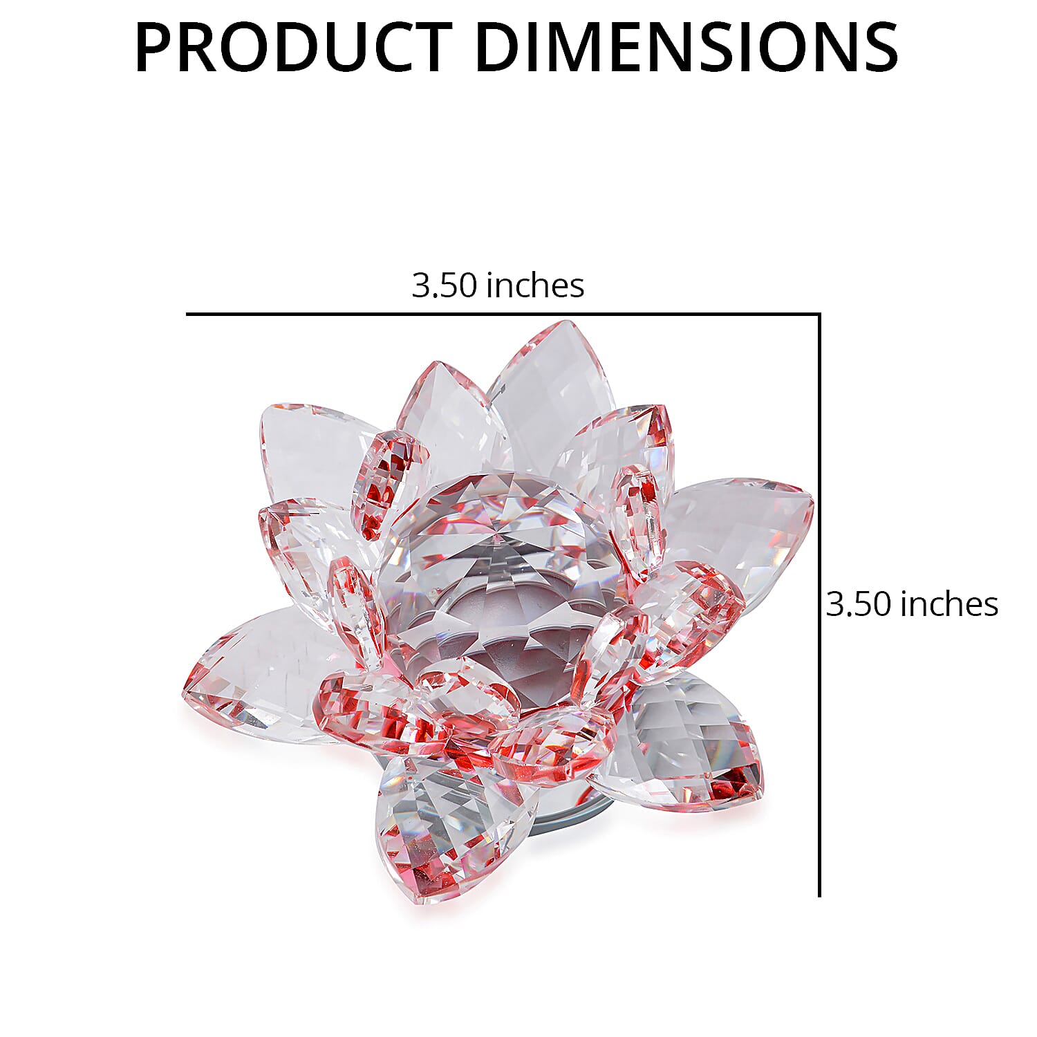 Red Crystal Lotus Flower with Rotating Base and Gift Box , Flower Crystals , Decorative Crystal Room Decor , Crystal Decorations