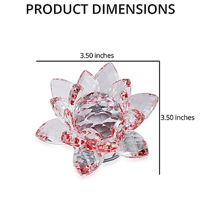 Red Crystal Lotus Flower with Rotating Base and Gift Box , Flower Crystals , Decorative Crystal Room Decor , Crystal Decorations