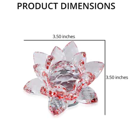 Red Crystal Lotus Flower with Rotating Base and Gift Box , Flower Crystals , Decorative Crystal Room Decor , Crystal Decorations image number 3