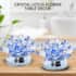 Set of 2 Blue Crystal Lotus Flower with Rotating Base Sculpted Decorations Gifts Box Case for Room Home Kitchen Table Decor, Home Decoration Items Gifts Decorative Showpiece image number 1