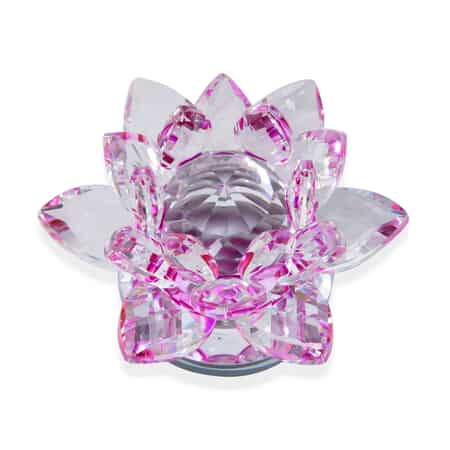 Set of 2 Purple Crystal Lotus Flower with Rotating Base Sculpted Decorations Gifts Box Case for Room Home Kitchen Table Decor, Home Decoration Items Gifts Decorative Showpiece image number 5
