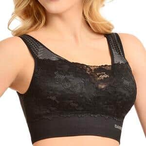 Sankom Patent Classic Support & Posture Lace Bra - M/L, Black