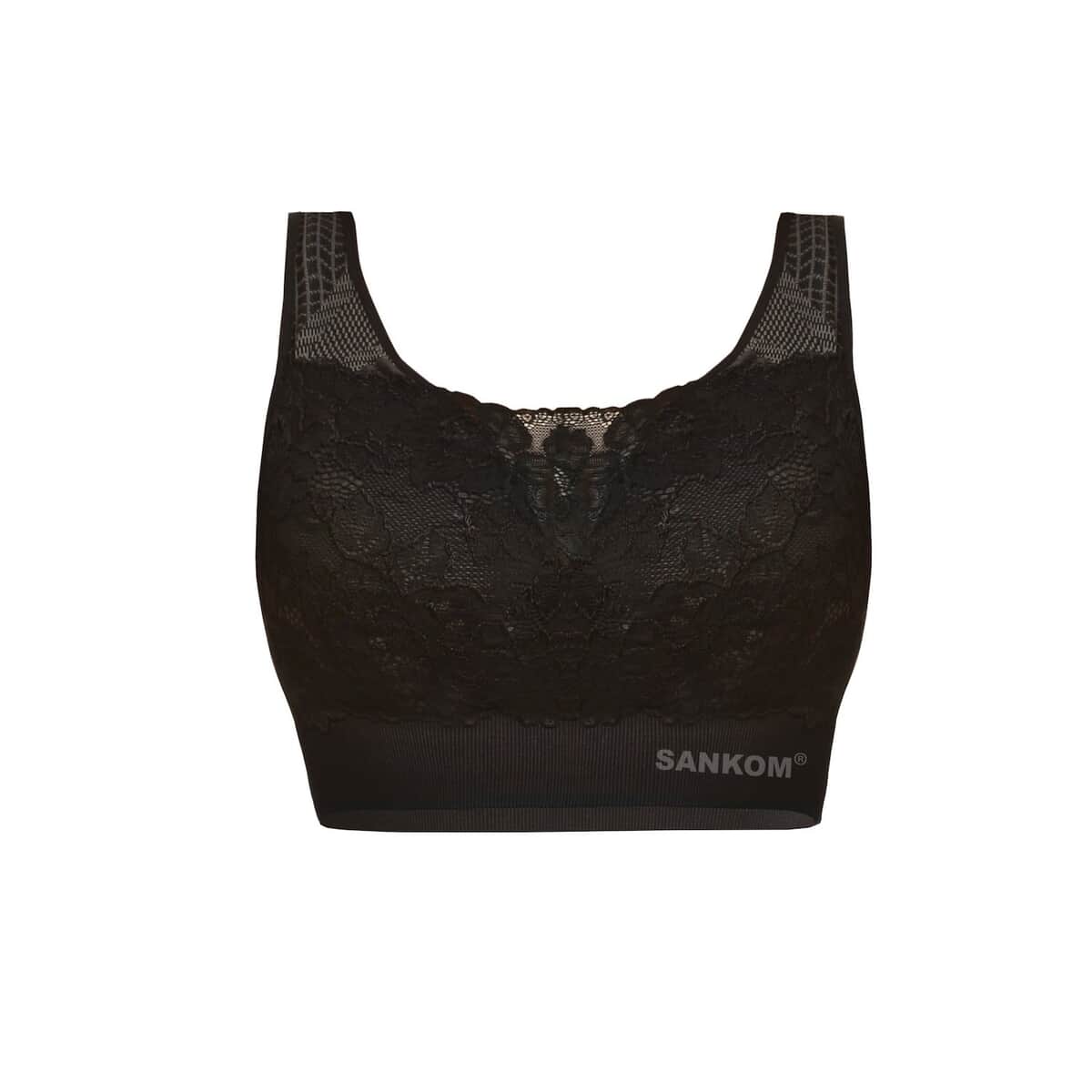 Sankom Patent Classic Support & Posture Lace Bra - XXXL |Black image number 2