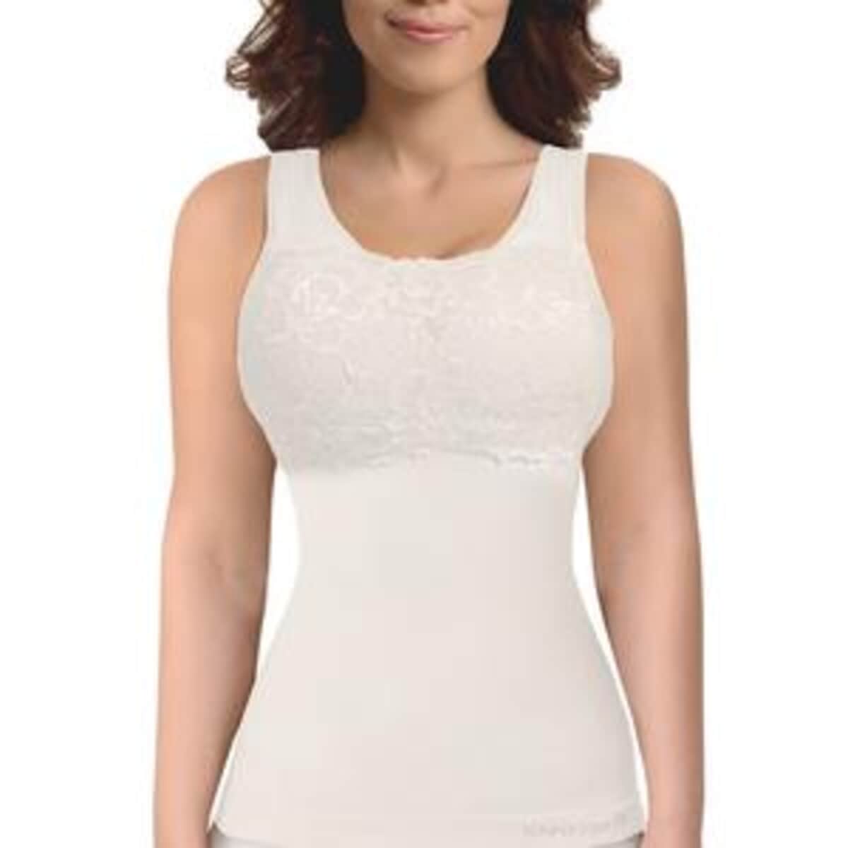 Sankom Patent Classic Shaping Camisole with Lace Bra- (S/M, White) image number 0
