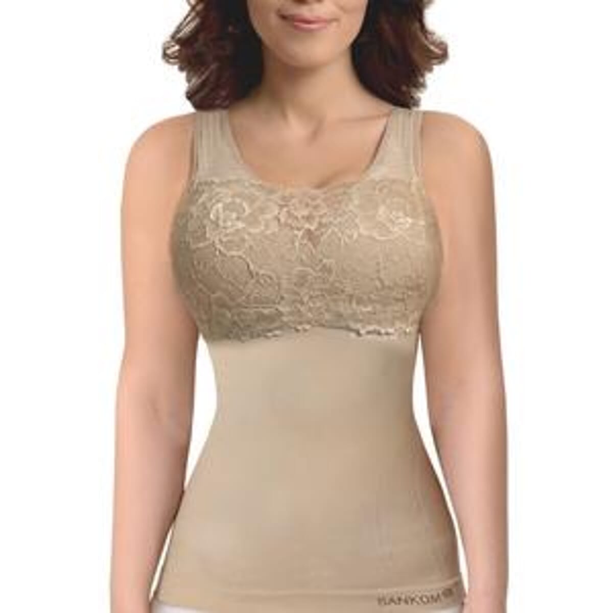 SANKOM Patent Classic Shaping Camisole with Lace Bra- (XL/XXL, Beige) image number 0