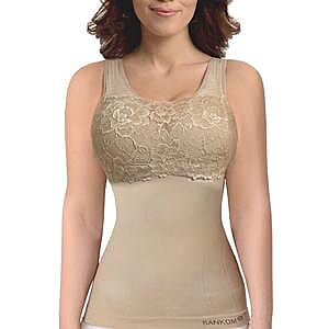 SANKOM Patent Classic Shaping Camisole with Lace Bra- (XL/XXL, Beige)