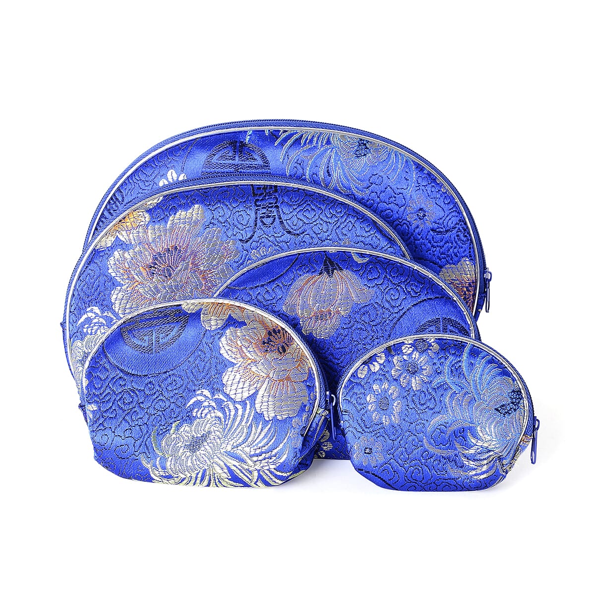 Set of 10 Royal Blue Polyester Multi-Purpose Nesting Pouches (7.25x1.5x4.5in-3x.5x2in) image number 1