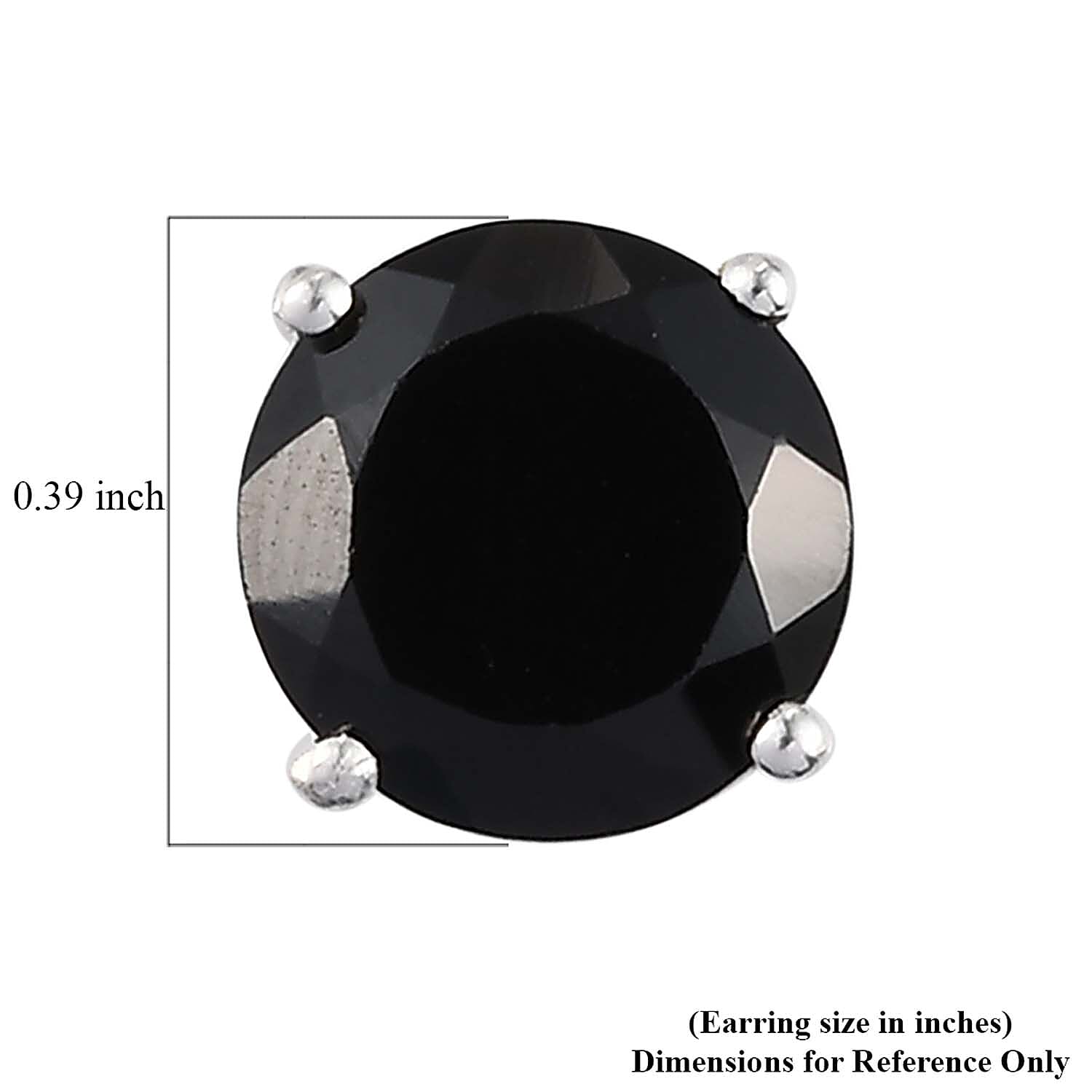 D'Joy Thai Black Spinel 6.25 ctw Stud Earrings in Sterling Silver