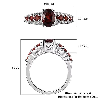 D'Joy Mozambique Garnet 1.40 ctw Ring in Sterling Silver (Size 5.0)