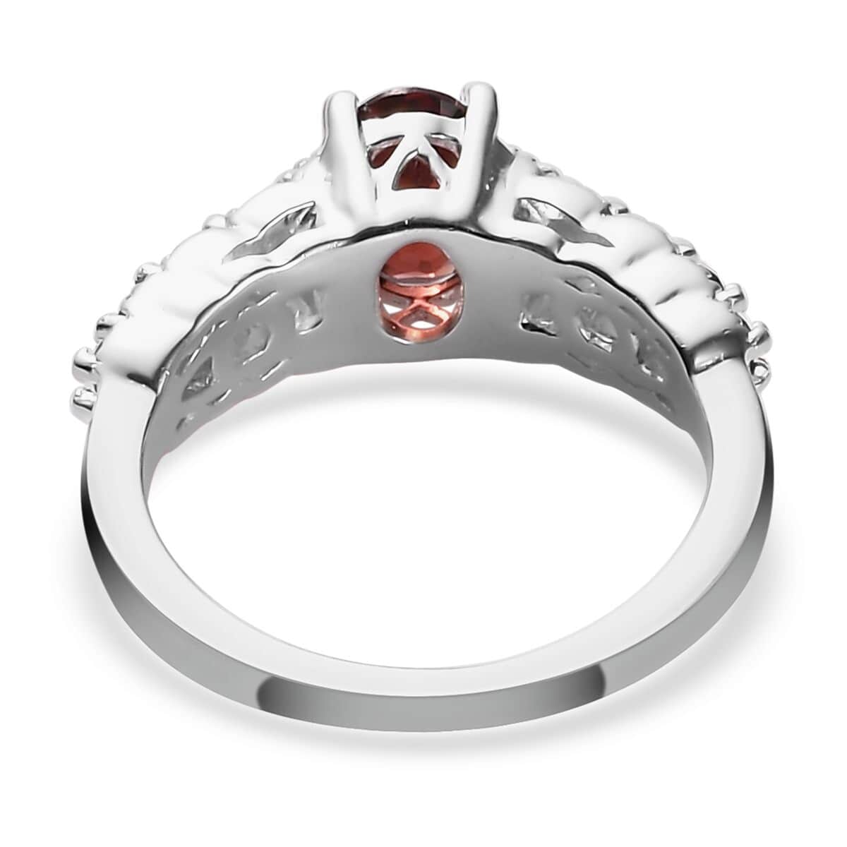 Mozambique Garnet Ring in Sterling Silver|Fashion Statement Rings For Women (Size 5.0) 1.35 ctw image number 7