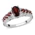Mozambique Garnet Ring in Sterling Silver, Fashion Statement Rings For Women (Size 8.0) 1.35 ctw image number 0