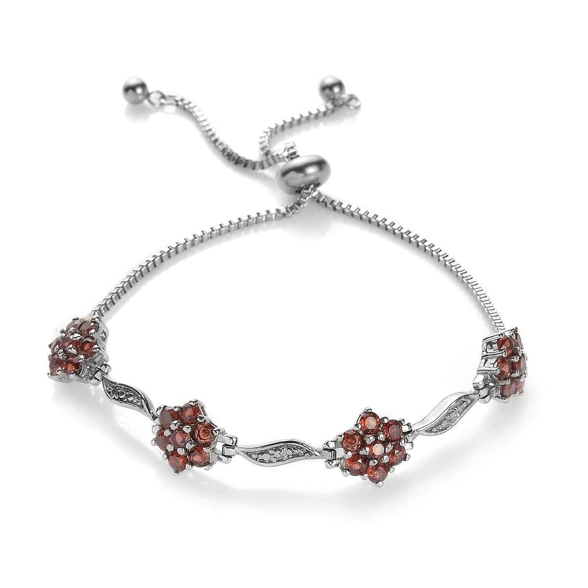 Mozambique Garnet Bracelet in Stainless Steel, Adjustable Bolo Bracelet  3.25 ctw image number 0