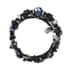 Set of 2 Black Obsidian and Simulated Blue and Black Sapphire Wrap and Stretch Bracelets in Silvertone 189.50 image number 5