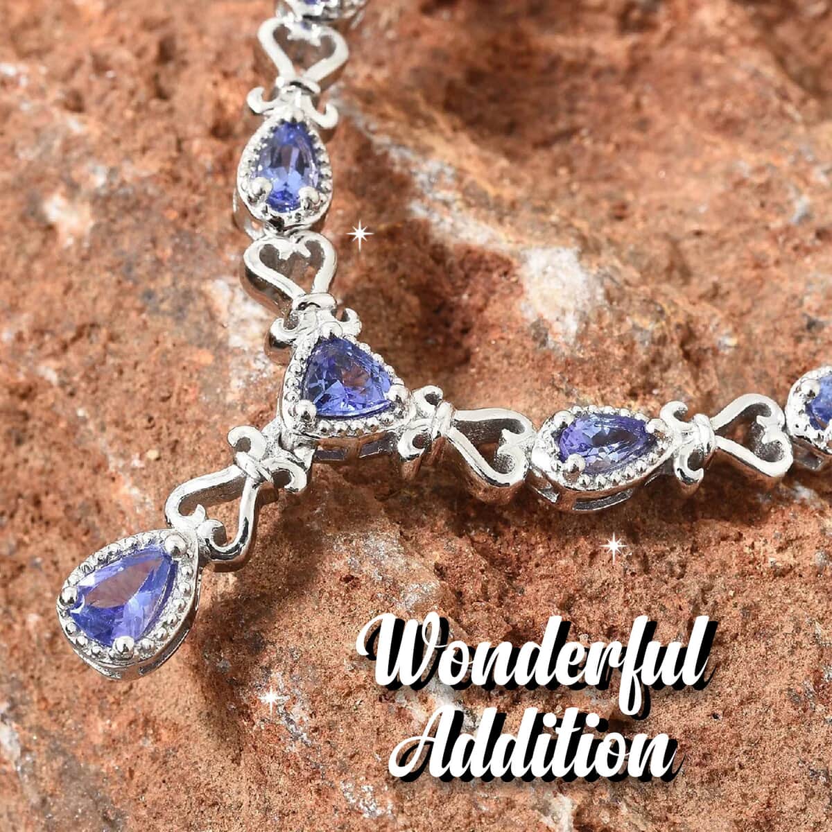 AAA Tanzanite 2.65 ctw Necklace in Platinum Over Sterling Silver, Princess Necklace, Drop Necklace 18-20 in image number 1