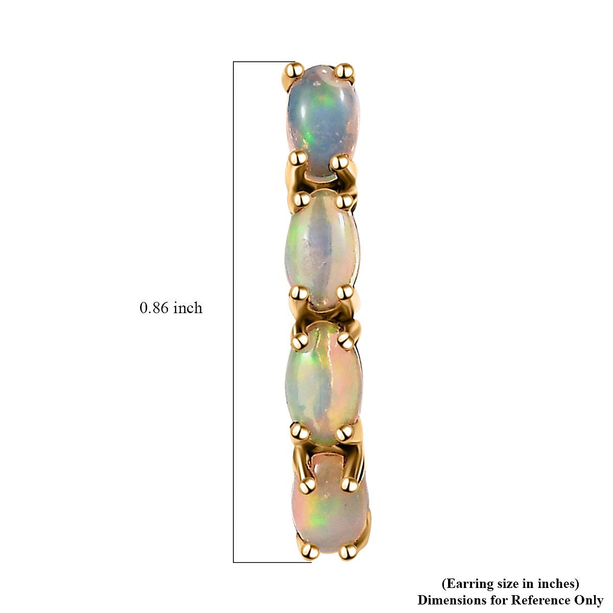 D'Joy Ethiopian Welo Opal Earrings in 14K Yellow Gold Over Sterling Silver 1.35 ctw