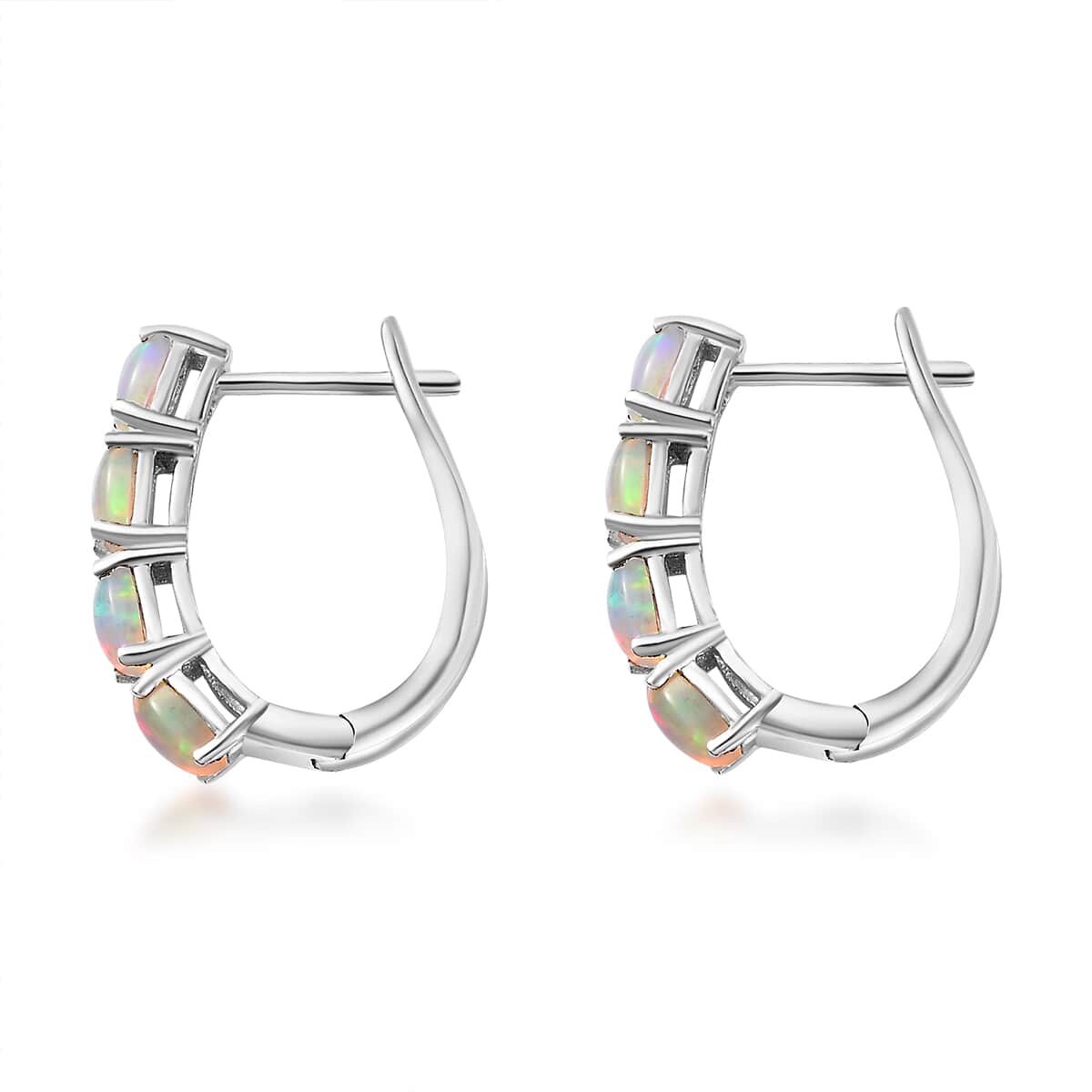 Ethiopian Welo Opal Earrings in Platinum Over Sterling Silver 1.25 ctw image number 4