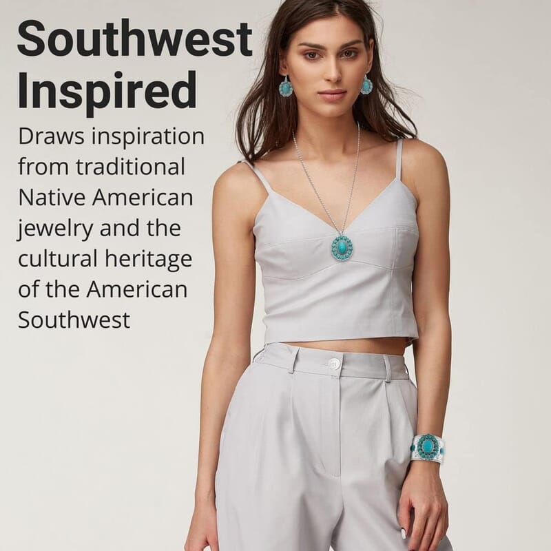 Constituted Blue Howlite 139.00 ctw Floral Cuff Bracelet (7.50-8.50 In), Earrings and Pendant Necklace 26-30 Inches in Silvertone