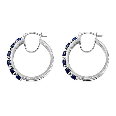 EverTrue Lapis Lazuli 5.80 ctw Earrings in Platinum Bond