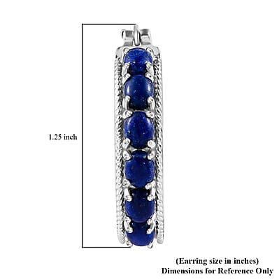 EverTrue Lapis Lazuli 5.80 ctw Earrings in Platinum Bond