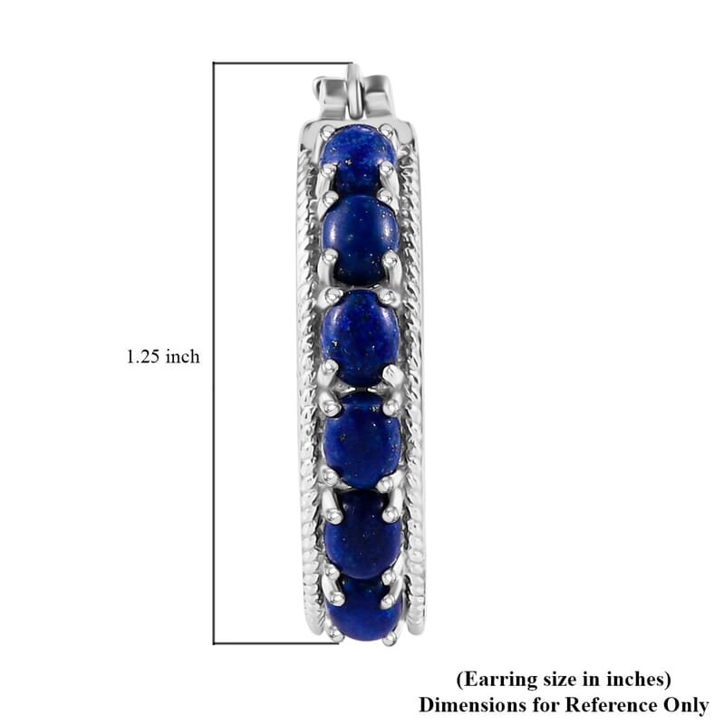 EverTrue Lapis Lazuli 5.80 ctw Earrings in Platinum Bond