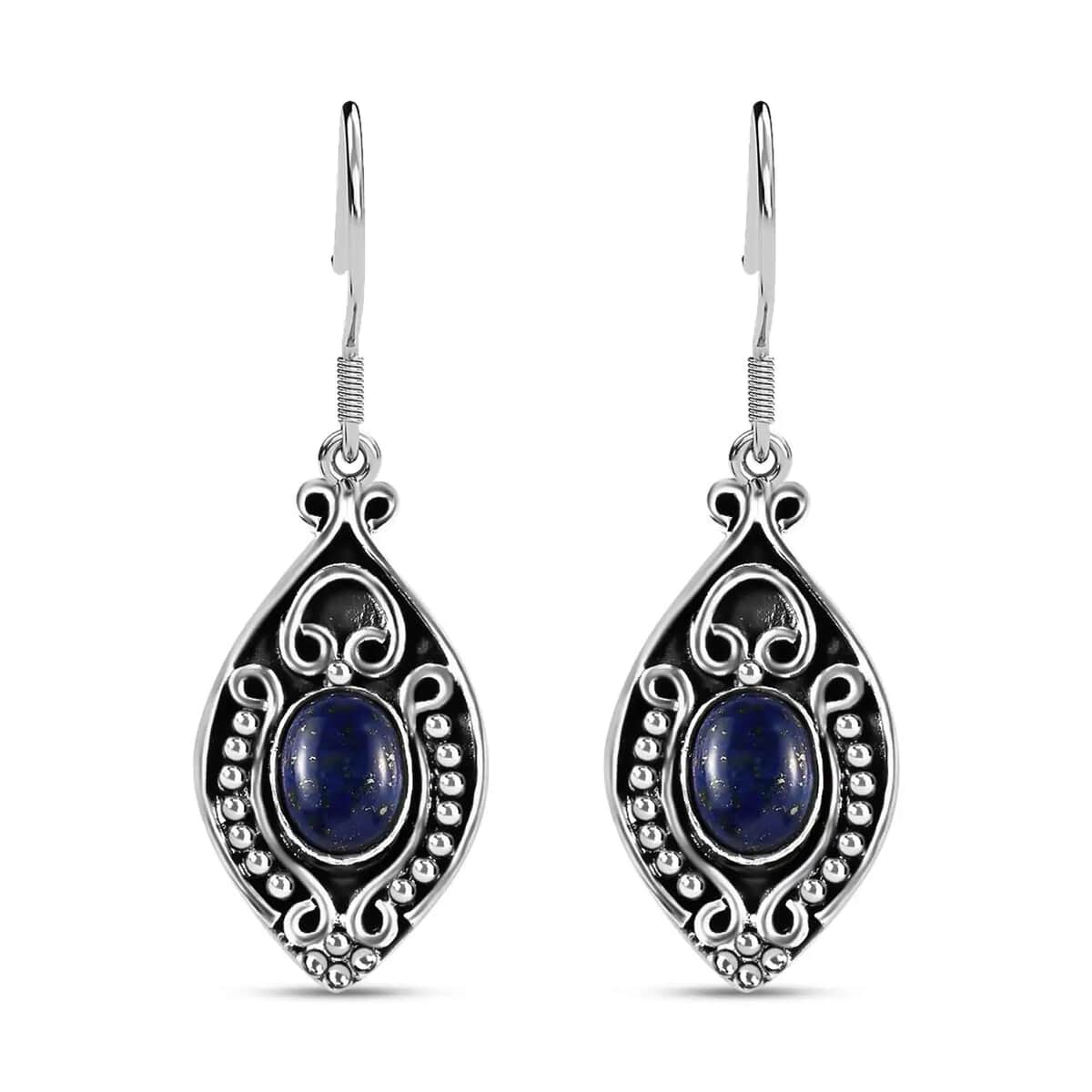 Artisan Crafted Lapis Lazuli Earrings in Sterling Silver 3.20 ctw image number 0