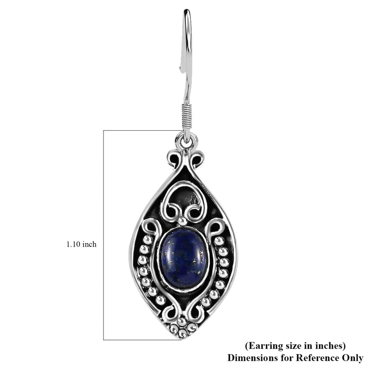 Artisan Crafted Lapis Lazuli Earrings in Sterling Silver 3.20 ctw image number 6