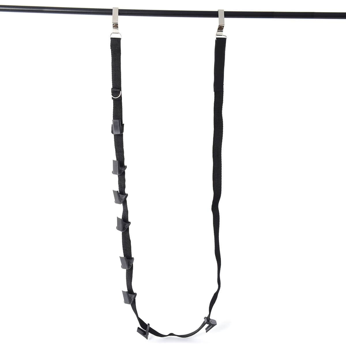 Set of 3 Black Nylon and Silvertone Door Belt Hanger and Purple Bag Hanger image number 5