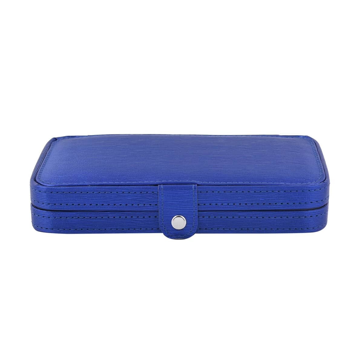 18 Pc Grooming and Cosmetic Makeup Kit in Blue Faux Leather Snap Case image number 1