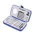 18 Pc Grooming and Cosmetic Makeup Kit in Blue Faux Leather Snap Case image number 4