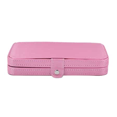 18 Pc Grooming and Cosmetic Makeup Kit in Pink Faux Leather Snap Case image number 1