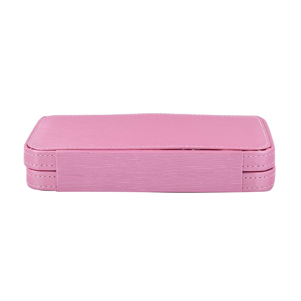 18 Pc Grooming and Cosmetic Makeup Kit in Pink Faux Leather Snap Case image number 3