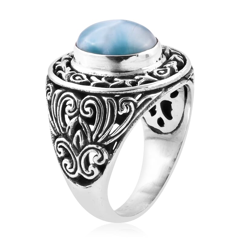 Bali Legacy Larimar Ring in Sterling Silver (Size 10.0) 5.25 ctw