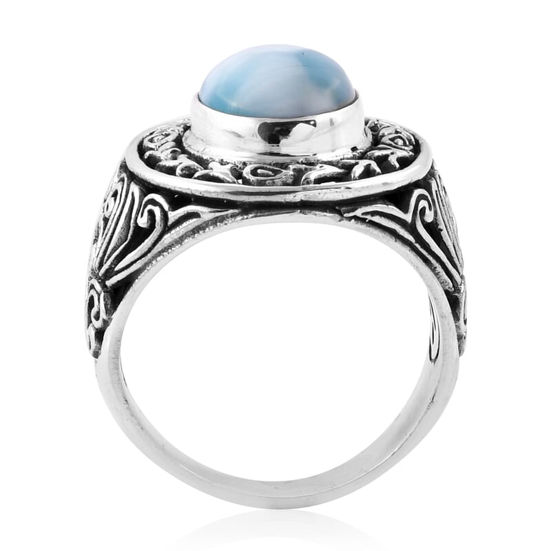Bali Legacy Larimar Ring in Sterling Silver (Size 10.0) 5.25 ctw
