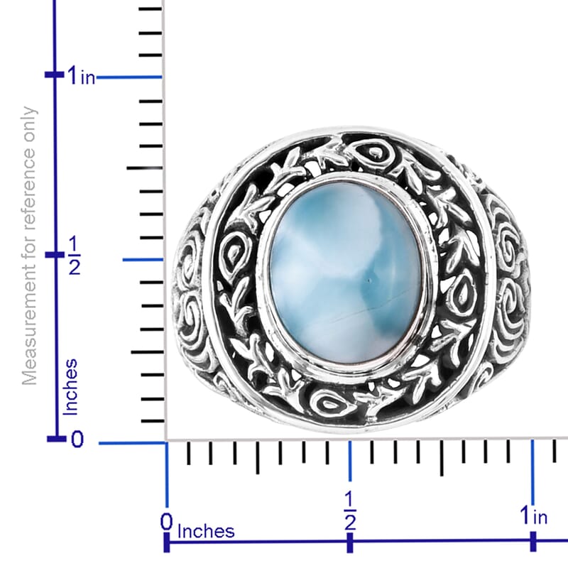 Bali Legacy Larimar Ring in Sterling Silver (Size 10.0) 5.25 ctw