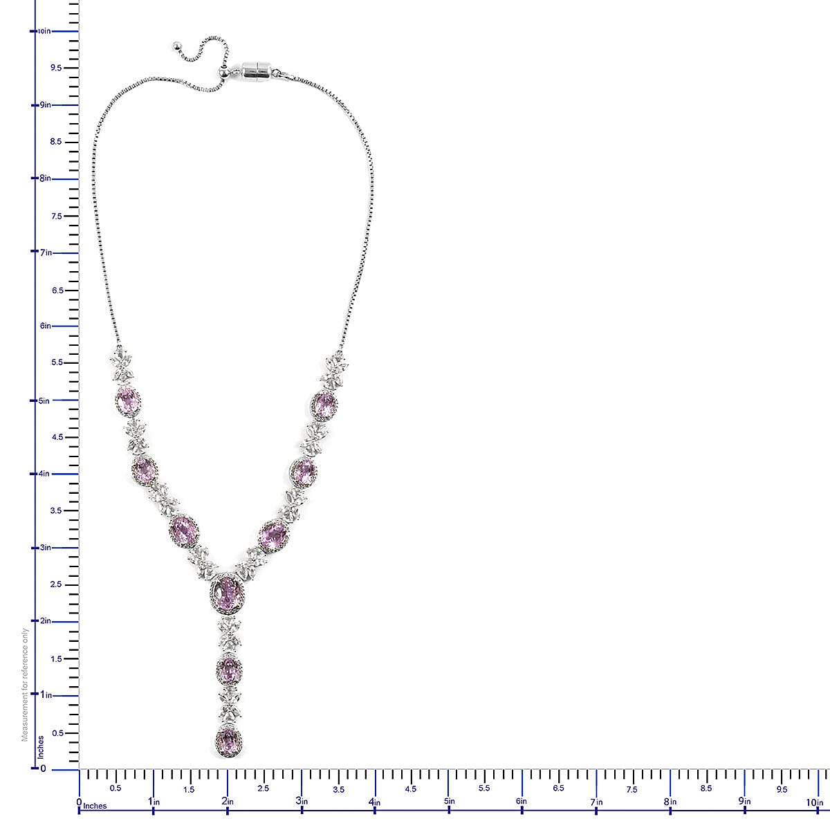 STS Closeout Kunzite and Multi Gemstone Necklace 20 Inches in Platinum Over Sterling Silver 39 Grams 43.25 ctw