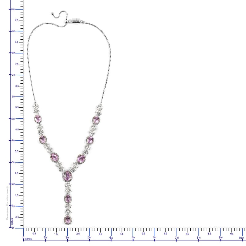 STS Closeout Kunzite and Multi Gemstone Necklace 20 Inches in Platinum Over Sterling Silver 39 Grams 43.25 ctw