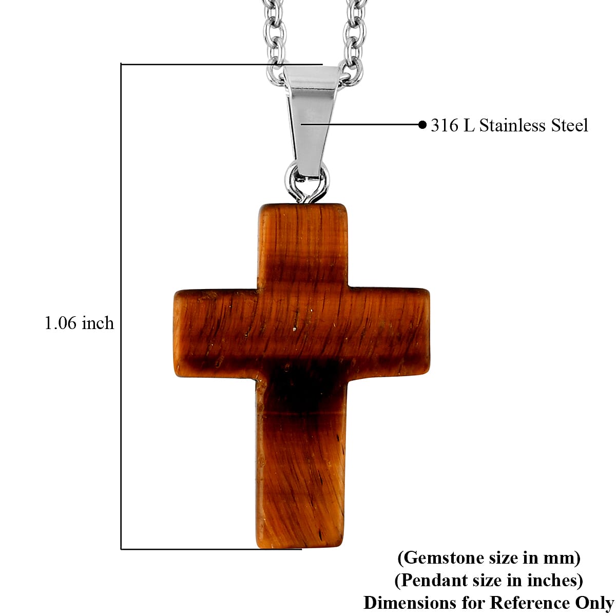 Set of 12 Multi Gemstone 195.00 ctw Cross Pendant Necklace 20 Inches in Stainless Steel with Gift Box