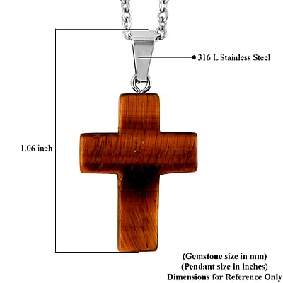 Set of 12 Multi Gemstone 195.00 ctw Cross Pendant Necklace 20 Inches in Stainless Steel with Gift Box