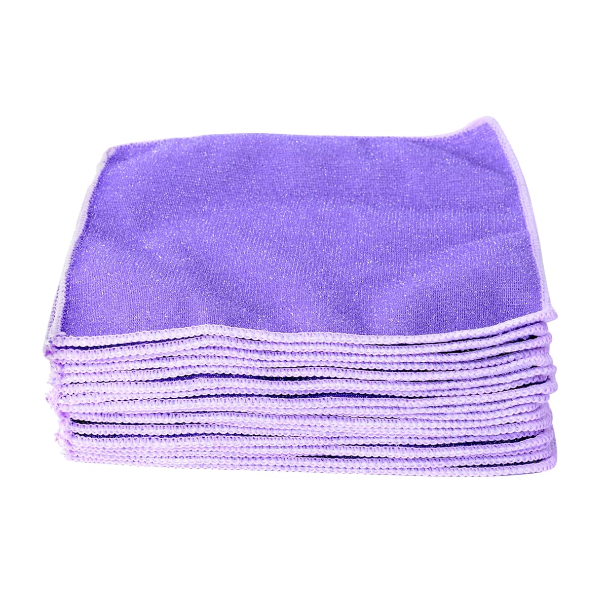 Homesmart Set of 20 Purple Double Sided Microfiber and Scratch Fiber Dish Cloth image number 0