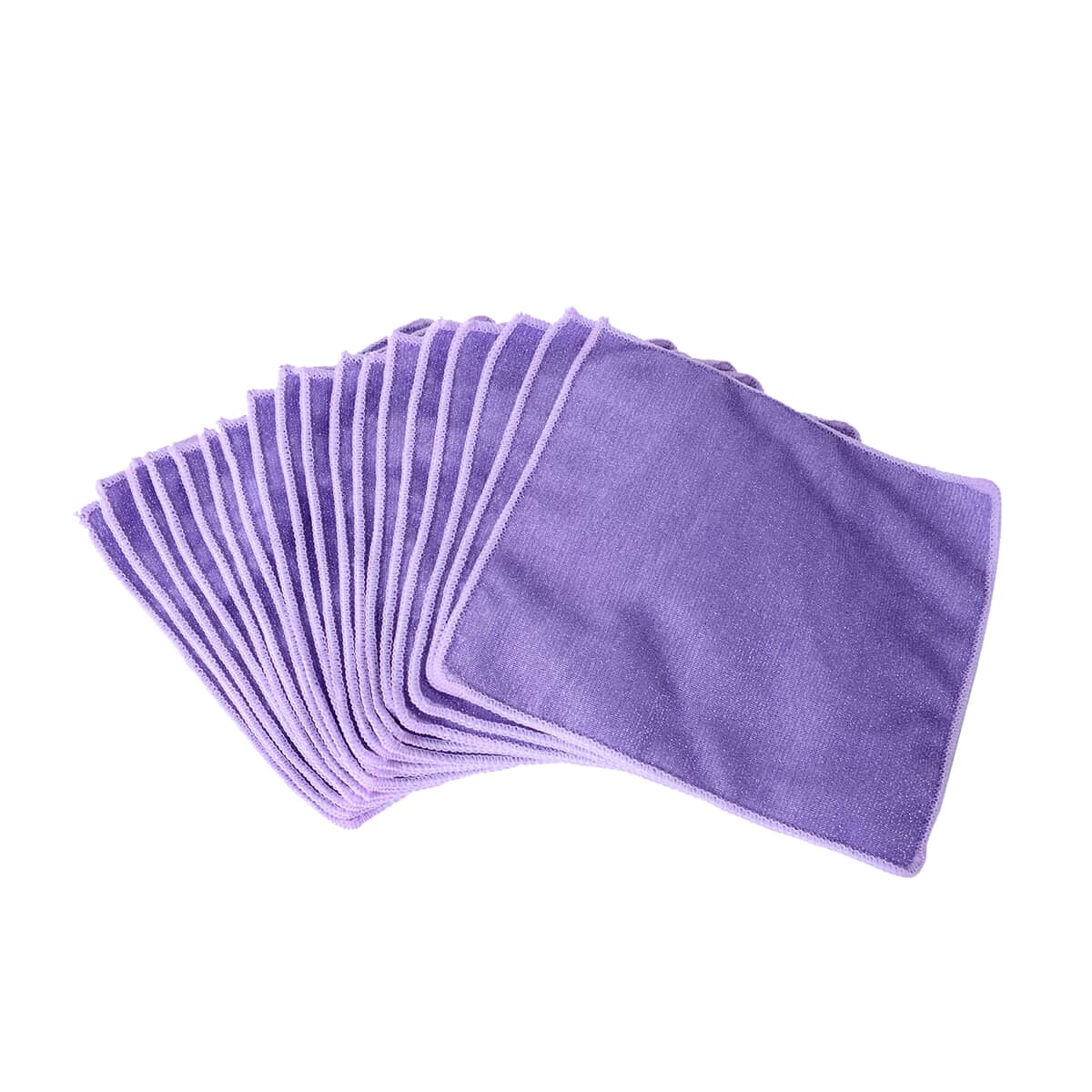 Homesmart Set of 20 Purple Double Sided Microfiber and Scratch Fiber Dish Cloth image number 4